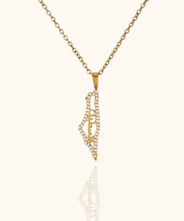 Crystal Palestine Map Necklace