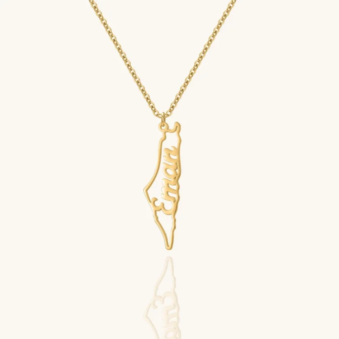Custom Map Name Necklace