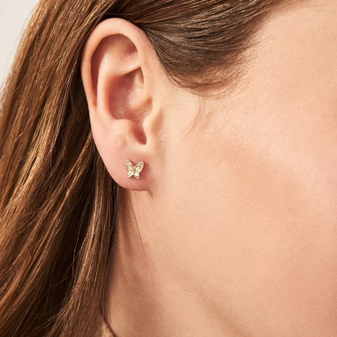 Diamond Butterfly Earrings