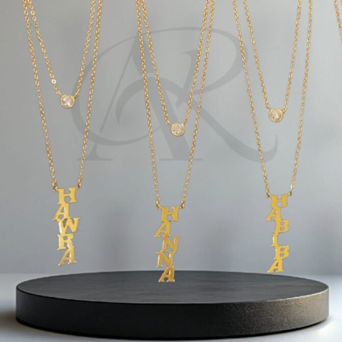 Personalized name necklace with Crystals - Image 2
