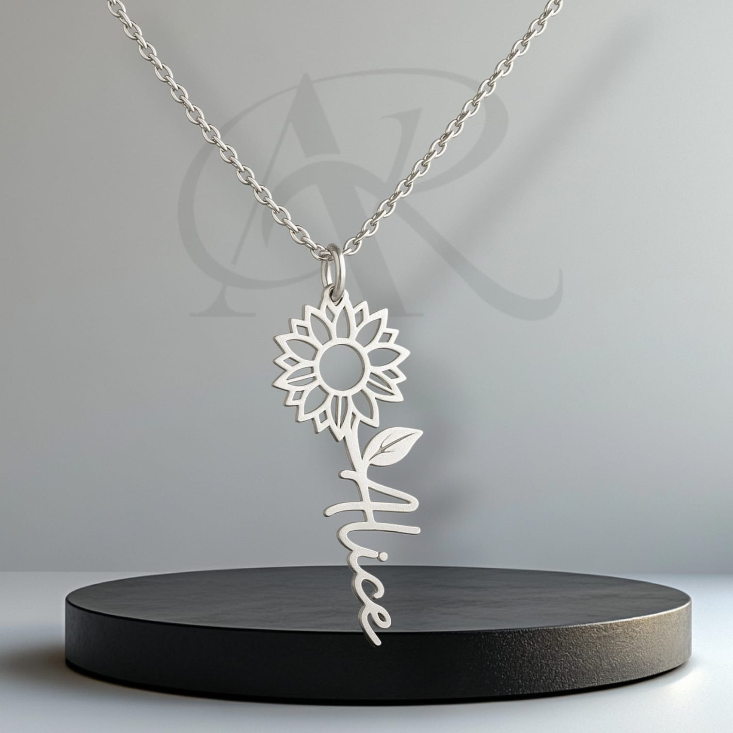 Sunflower Custom Name Necklace - Image 2